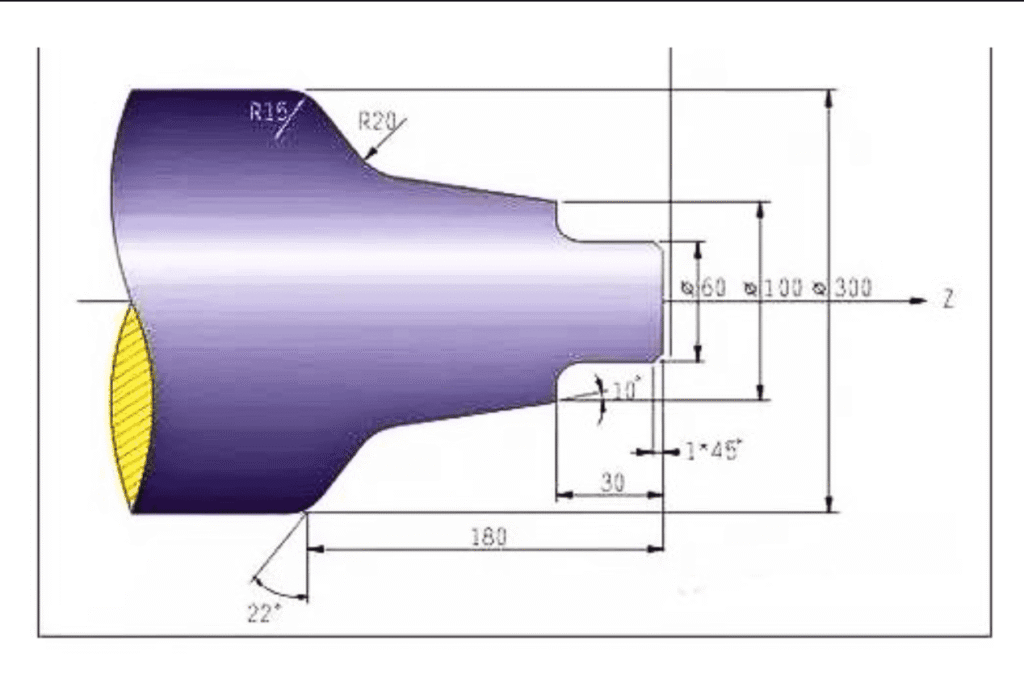DFM for CNC machining with detailed dimensions and smooth curves for manufacturing accuracy.