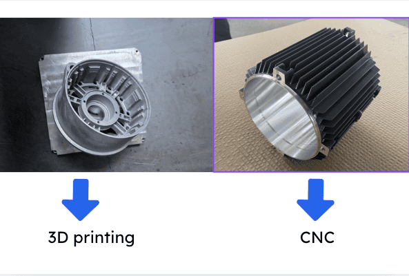 High-precision CNC machined aluminum component with cooling fins for industrial applications.