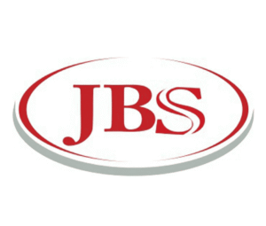 JBS logo with red text inside an oval shape on a white background.