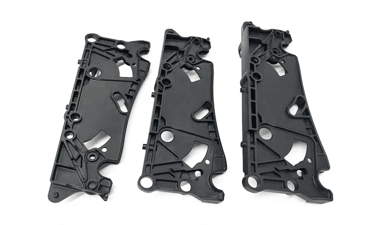 Aluminum CNC machined parts with complex internal structures for industrial use.