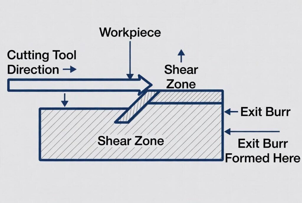 Schematic Diagram of the Physical and Mechanical Principles Behind Burr Formation