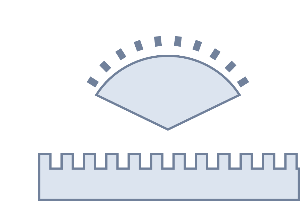 Racks & sectors — simplified type illustration